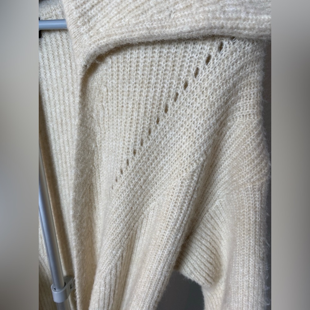 Express Ribbed Collared Belted Duster Cardigan - image 8